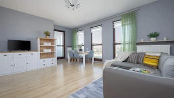 Een televisie en een kantoor