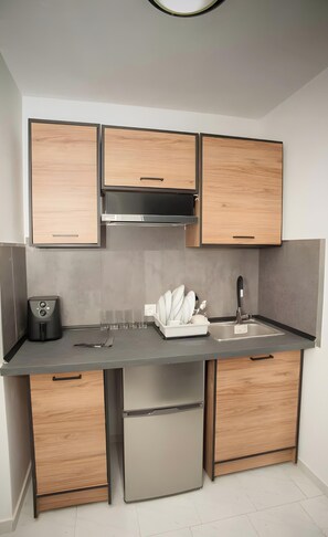 Fridge, cookware/dishes/utensils