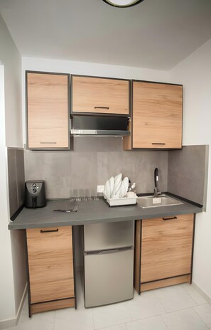 Fridge, cookware/dishes/utensils