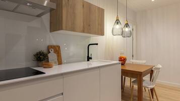 Réfrigérateur, micro-ondes, four, plaque de cuisson