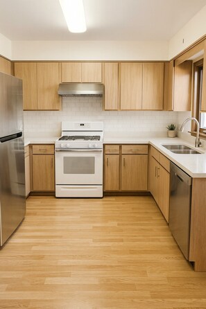 Fridge, oven, stovetop, dishwasher