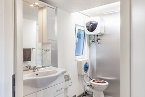 Douche, sèche-cheveux