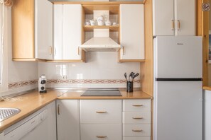 Fridge, microwave, stovetop, dishwasher