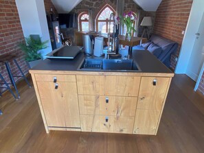 Interior - Designer apartment with sauna, hot tub and fireplace (Großharthau)
