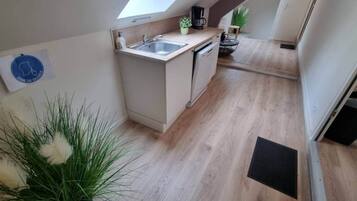 Fridge, microwave, dishwasher, toaster