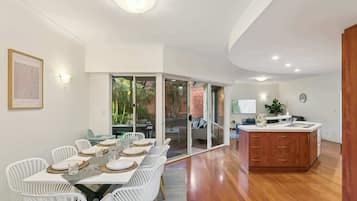 Spacious dining area perfect for family meals and gatherings.