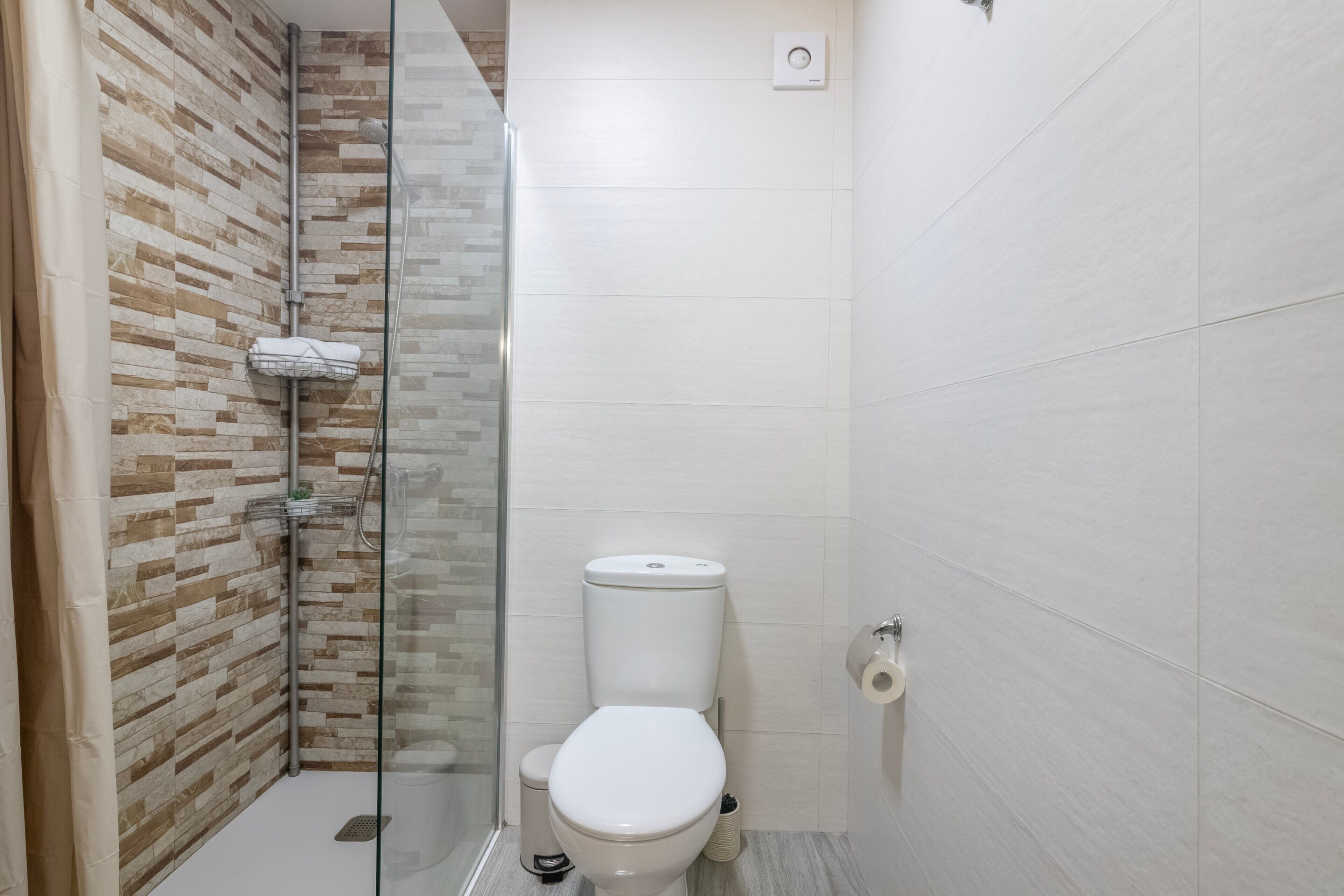 Ducha, secador de pelo y toallas