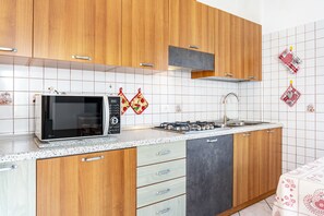 Fridge, microwave, stovetop, dishwasher