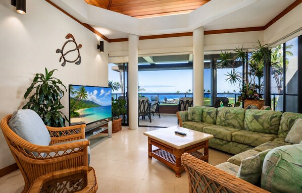 TV - ⛳🏌️Oceanview Condo Overlooking Iconic Par 3 | Mauna Lani Point D202 - CoralTree (Kamuela)