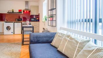 Lejlighed (0 Bedroom) | Opholdsområde | 29-tommers tv med digitale kanaler