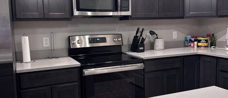 Microwave, oven, stovetop, dishwasher