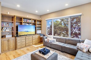 House, Multiple Beds, Hot Tub (Sunset Oasis) | Living area - Pet-friendly Home In The Main Channel w/ Breathtaking Sunsets & Lake Views (Lake Ozark)