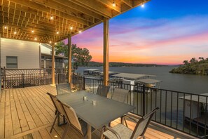 House, Multiple Beds, Patio (Happy House 59) | Outdoor dining - Expansive Deck, Private Dock, Boat Slip and Stunning Views (Climax Springs)
