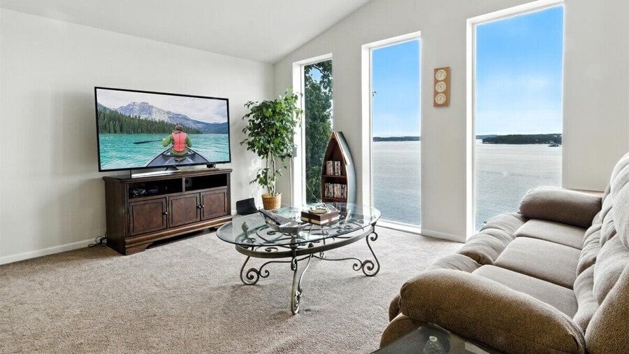 Lakefront Home w/ Double Deck, Slip, Firepit & Game Room