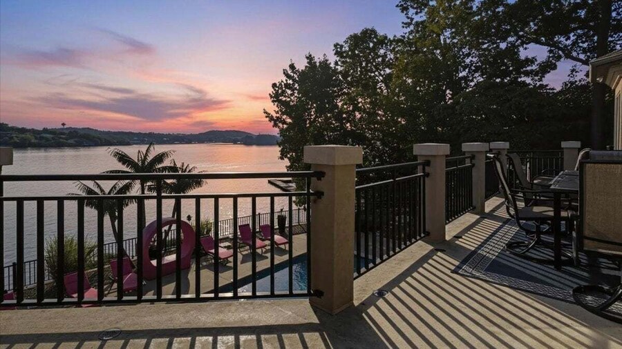 Luxury Lakefront Escape w/ Heated Pool, Hot Tub & Theater