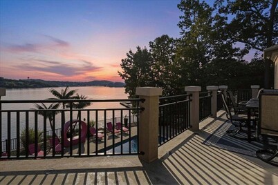 Luxury Lakefront Escape w/ Heated Pool, Hot Tub & Theater