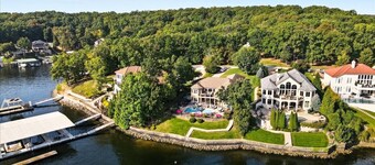 Luxury Lakefront Escape w/ Heated Pool, Hot Tub & Theater