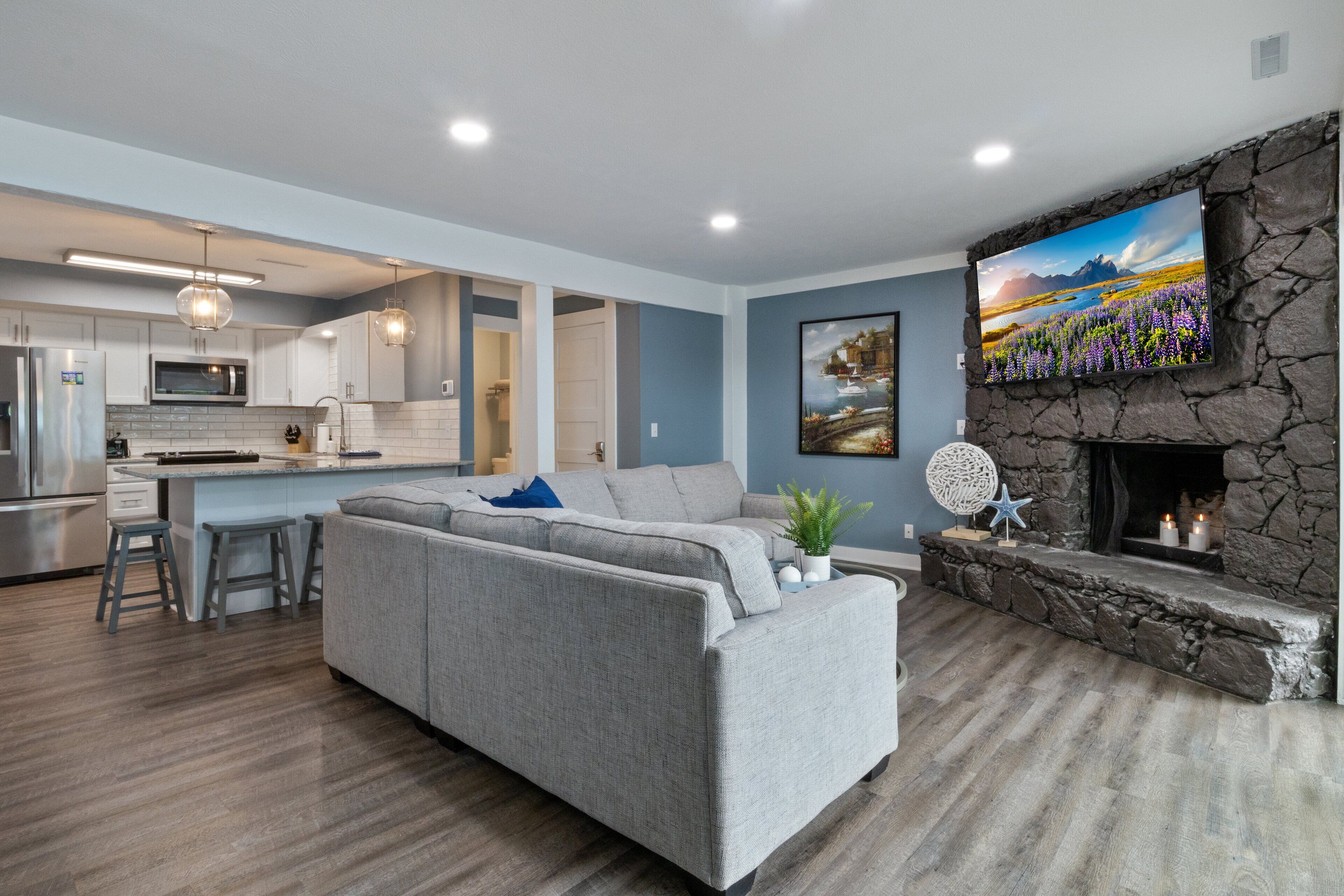 Leilighet, flere senger, terrasse (Castaway Cove Unit 3) | Oppholdsområde