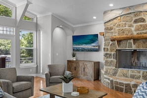 Ferienhaus, Mehrere Betten, Terrasse (Kahokee Trail Lodge) | Wohnbereich