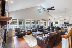 House, Multiple Beds, Patio (Island View) | Living area - Incredible Views, Spacious Deck, Private Dock, Gas Grill, Games & Cards (Gravois Mills)