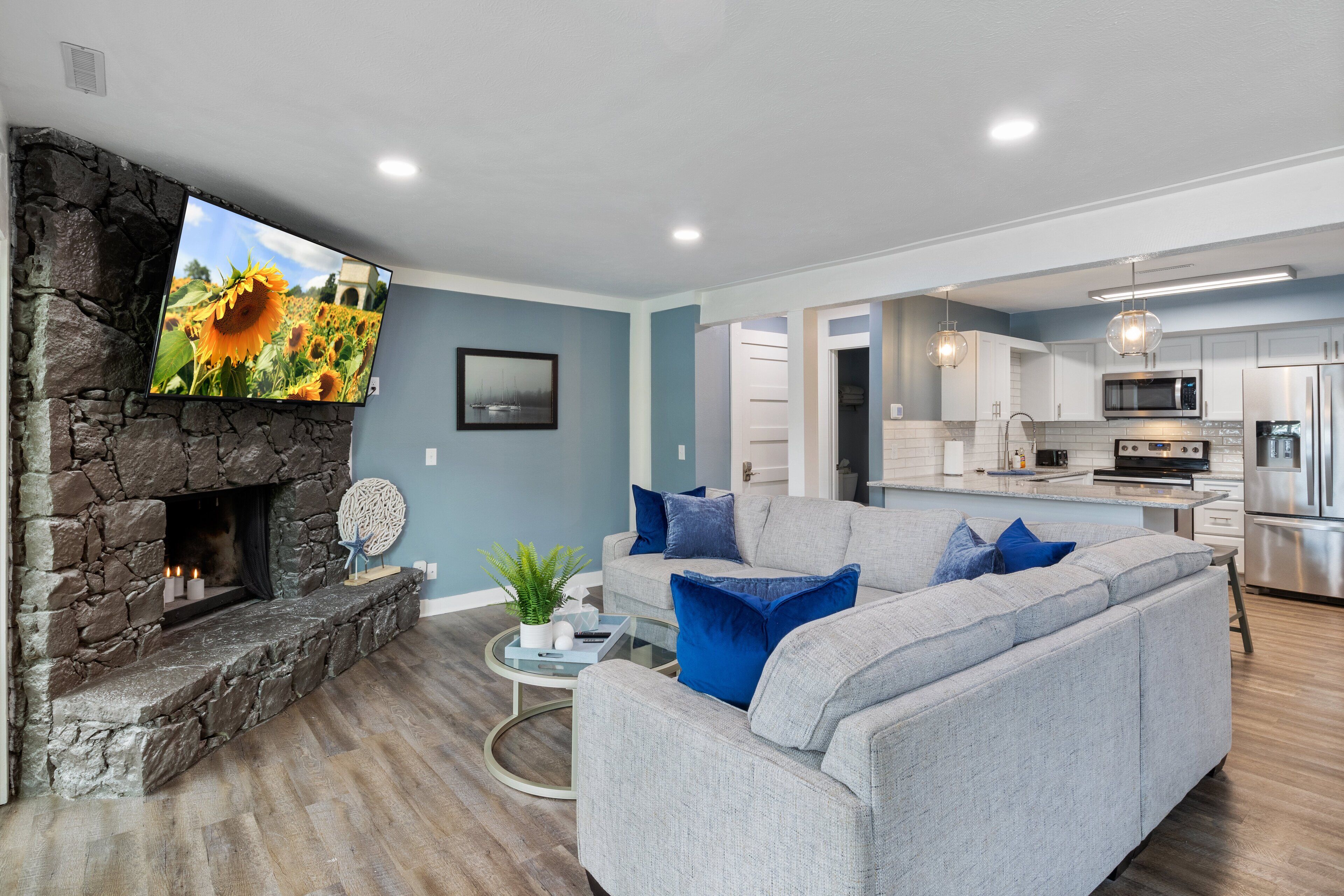 Leilighet, flere senger, terrasse (Castaway Cove Unit 2) | Oppholdsområde