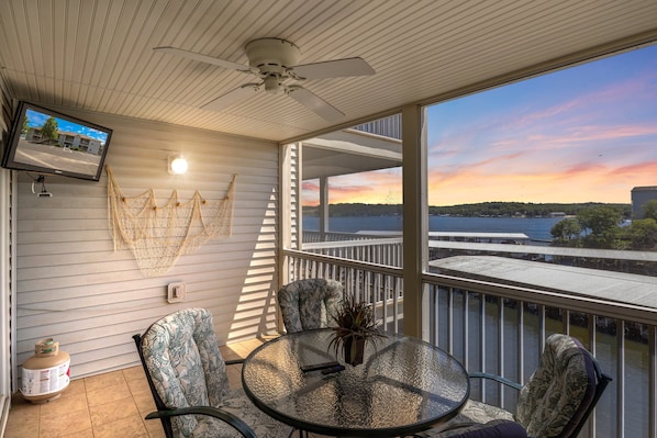 Condo, Multiple Beds, Patio (Day Dreamer) | Outdoor dining - Games, Lake Views, Ease of Access to Unit & Attractions, Family-friendly, Outdoor Comfort (Lake Ozark)