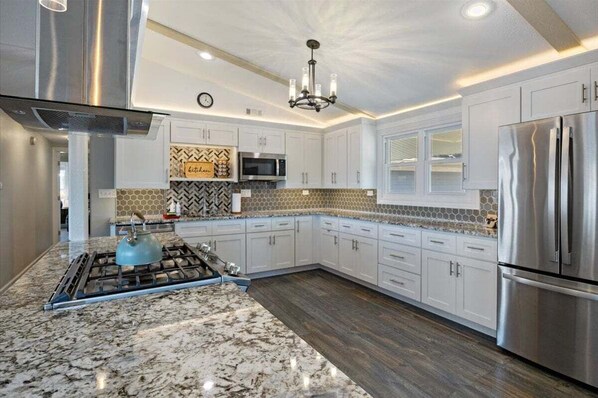 House, Multiple Beds, Patio (Holiday Point) | Private kitchen - Lakefront Home With Game Room, Firepits & Gazebo at 3MM (Lake Ozark)