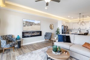 Condo, Multiple Beds, Pool Access (Seas The Day) | Living area - Scenic Views, Outdoor Grill & Dine, Fireplace, Games (Osage Beach)