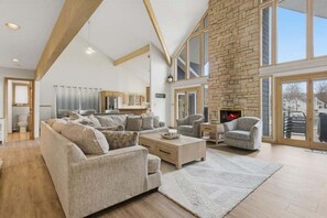 House, Multiple Beds, Patio (Wolf Lakehouse) | Living area - Beautiful Views in Sunrise Beach w/ Boat Slip, Private Dock & Gaming (Sunrise Beach)