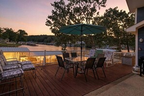 Outdoor dining - Beautiful Views in Sunrise Beach w/ Boat Slip, Private Dock & Gaming (Sunrise Beach)
