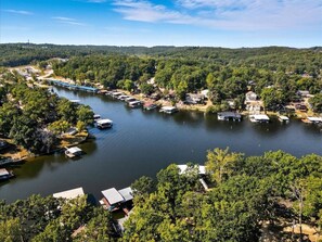 Aerial view - Beautiful Views in Sunrise Beach w/ Boat Slip, Private Dock & Gaming (Sunrise Beach)