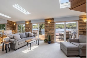 House, Multiple Beds, Patio (Bogue Bay Lake Front Oasis) | Living area - Spacious, Quiet & Great Cove, Nearby Attractions, Private Dock, Fireplace, Expansive Deck (Rocky Mount)