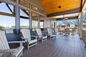 House, Multiple Beds, Patio (Hawk's Cove) | Terrace/patio - Accessible Lakeside Luxury at the 45mm w/ Private Dock, Sunset Views & More (Climax Springs)