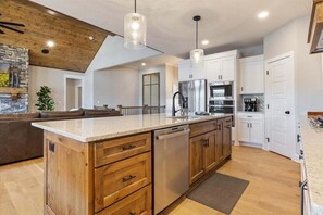 House, Multiple Beds, Patio (Hawk's Cove) | Private kitchen - Accessible Lakeside Luxury at the 45mm w/ Private Dock, Sunset Views & More (Climax Springs)