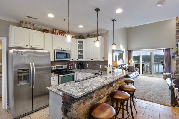 Condo, Multiple Beds, Pool Access (Lake Daze Retreat) | Private kitchen - Beautiful Cove Views & Plenty Relaxing Spaces (Sunrise Beach)