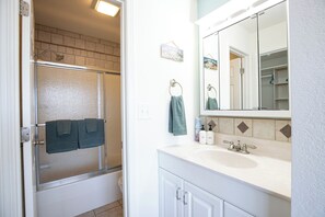 Condo, Multiple Beds, Pool Access (Lake Fun) | Bathroom | Towels - Heated Pool Just Steps Away & Great Patio Views (Osage Beach)