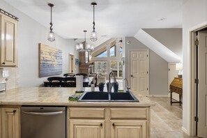 House, Multiple Beds, Patio (Huckleberry Hill Haven) | Private kitchen - Family-friendly, Dock Enjoyment, Kayaks, Lake View (Sunrise Beach)