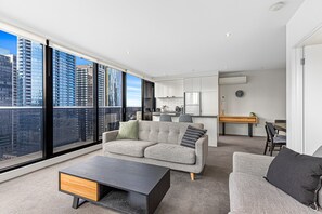 Apartment | Living room - Pristine 2-bed Unit With Beautiful City Landscape (Melbourne)
