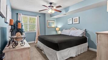 3 bedrooms, individually decorated, individually furnished, bed sheets