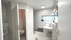 Douche, sèche-cheveux, serviettes fournies