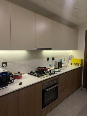 ثلاجة/مجمد بحجم كبير، ميكروويف، فرن، مستلزمات طهي/أطباق/أوعية