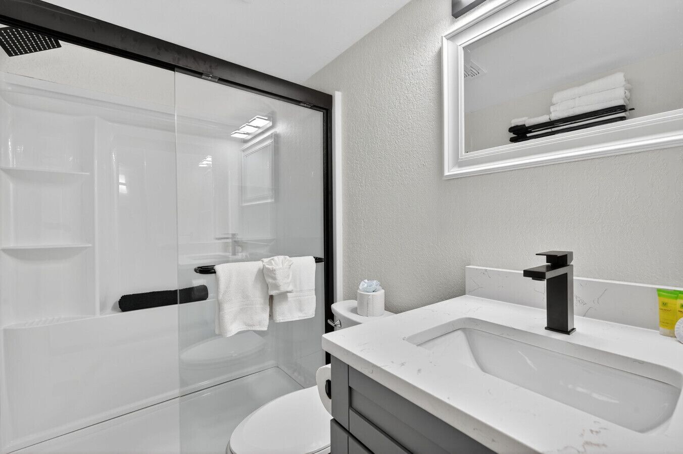 Hair dryer, towels