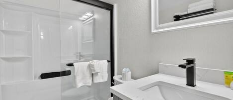 Hair dryer, towels