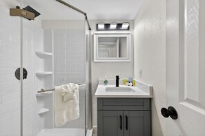 Hair dryer, towels