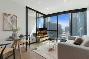 Apartment | Living area - Impeccably Modern 1-bed With Incredible City Views (Melbourne)