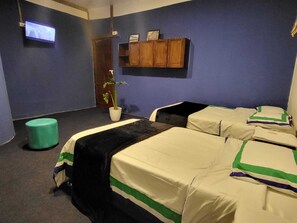 Habitación con 2 camas individuales, patio, vista al patio | Wifi gratis 