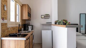 Studio, 2 Twin Beds, Kitchenette, City View | Private kitchenette | Mini-fridge, stovetop, cookware/dishes/utensils