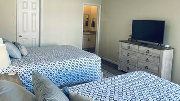 2 bedrooms, individually decorated, individually furnished, bed sheets