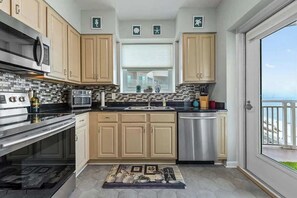 Condo, Multiple Beds, Pool Access, Ocean View (Legacy Tower II 1301) | Private kitchen - Spacious Beach View, End Unit in Legacy Tower 2-1301 - 3 Bedroom 3 Bath Condo (Gulfport)