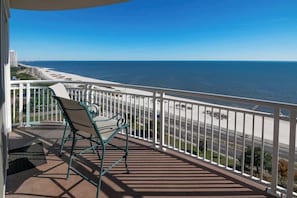 A balcony with a view of the beach and ocean. - Beachview Condo in Legacy Tower 1 -1104 - Fully Furnished 2 Bedroom 2 Bath (Gulfport)